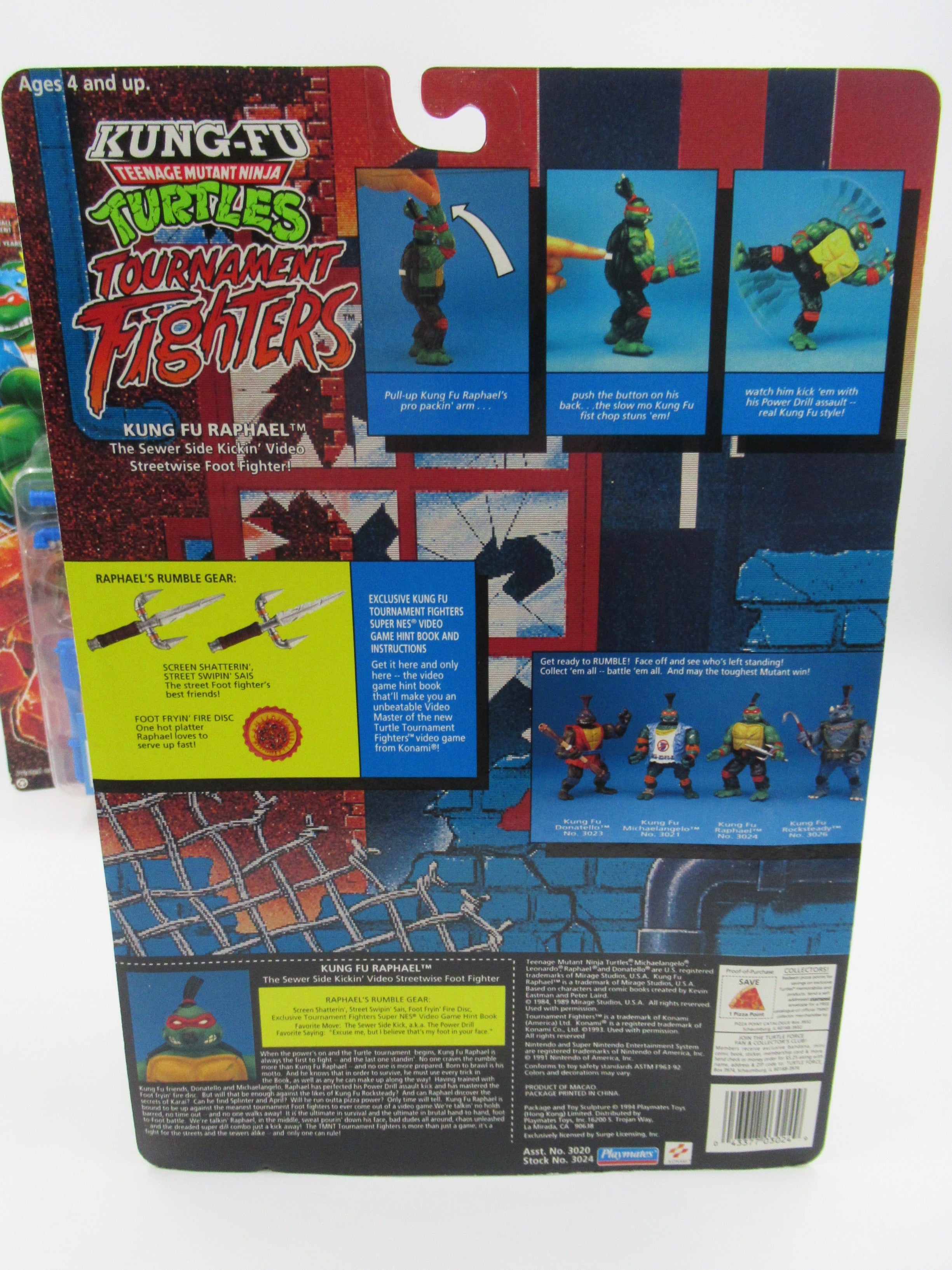 Teenage Mutant Ninja Turtles Kung Fu Tournament Fighters 4.5" Action Figures TMNTs Set of 4 - Playmates (1994)